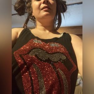 The Rolling Stones Bravado jeweled tank top.
